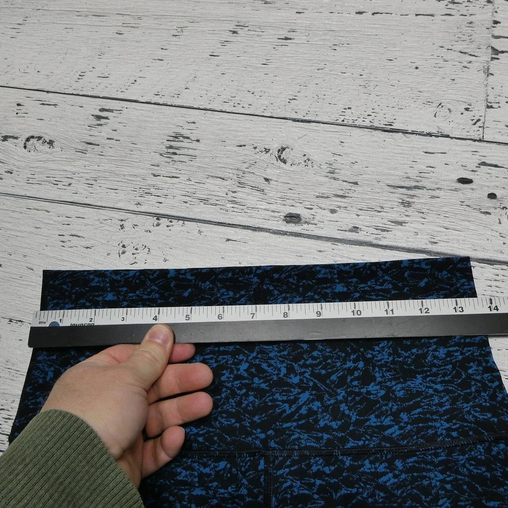 Lululemon Leggings Womens 8 Blue High Rise Capri Flecked Print Yoga‎ Athletic